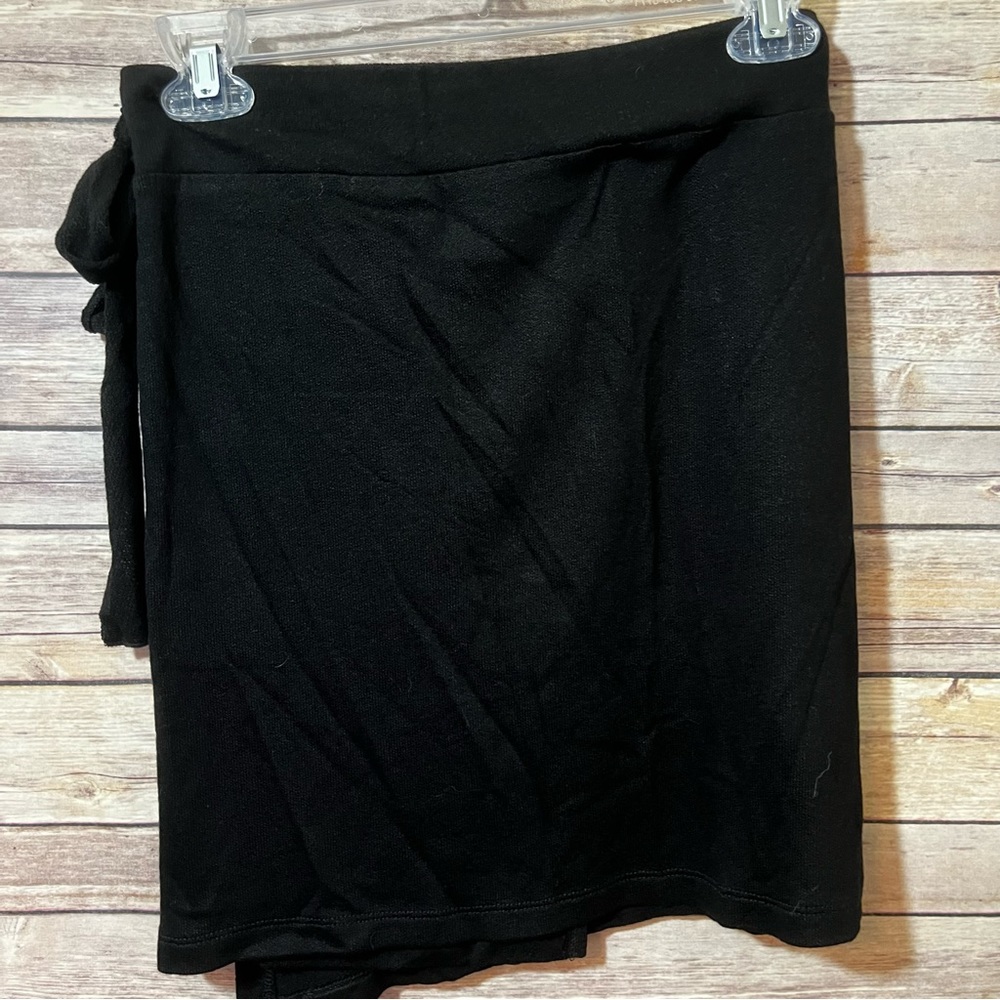 LNA Black Wrap Knit Skirt Size Medium C6